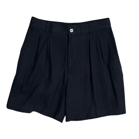 New Tommy Bahama Women's Shorts Silk Black Size 6 Pleated 6" Inseam - Picture 1 of 5